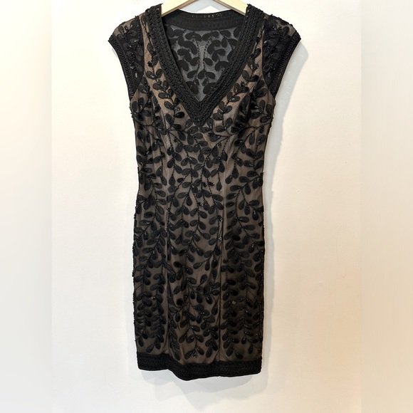 Sue Wong Short Sleeve Beaded Floral Dress - Picture 3 of 5